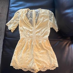 Socialite Yellow Lace Romper